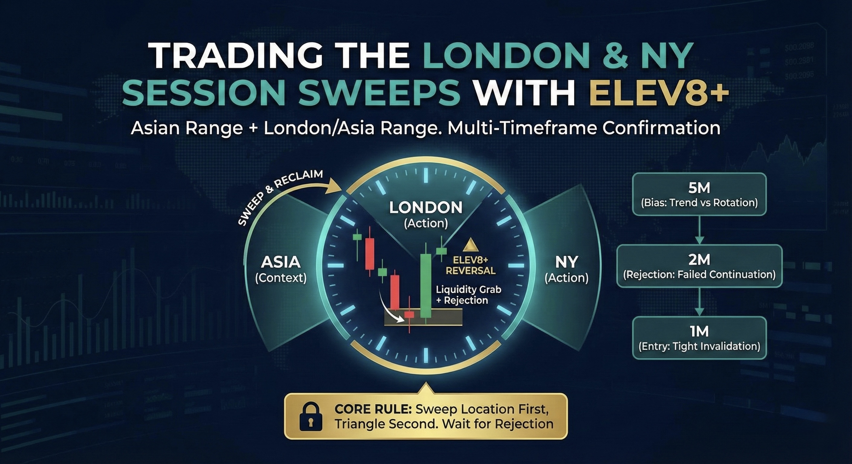 How to Trade London & NY Session Liquidity Sweeps with Elev8+ (Asian Range + London High/Low)